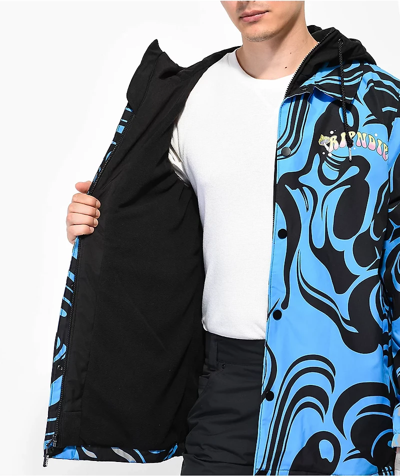RIPNDIP Trippy Treat Black & Blue 10K Snowboard Jacket 2023