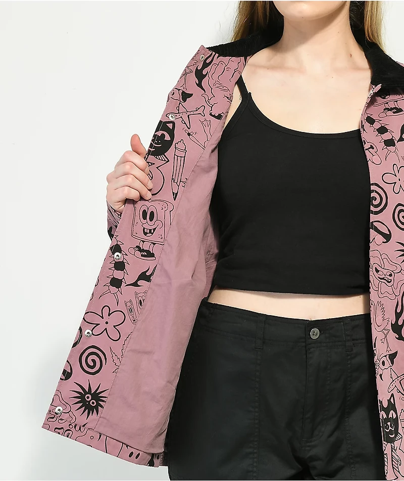 RIPNDIP We Dont Care Mauve Coaches Jacket