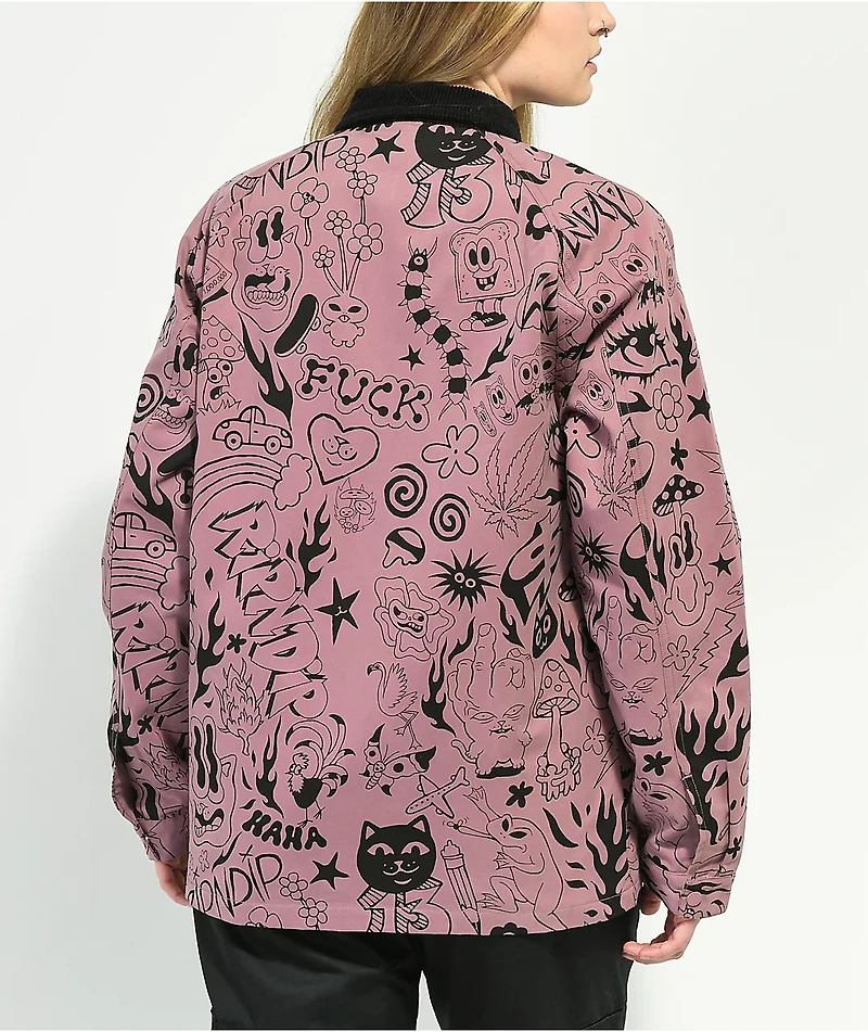 RIPNDIP We Dont Care Mauve Coaches Jacket