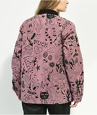 RIPNDIP We Dont Care Mauve Coaches Jacket