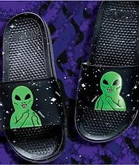 RIPNDIP We Out Here Black & Neon Slide Sandals