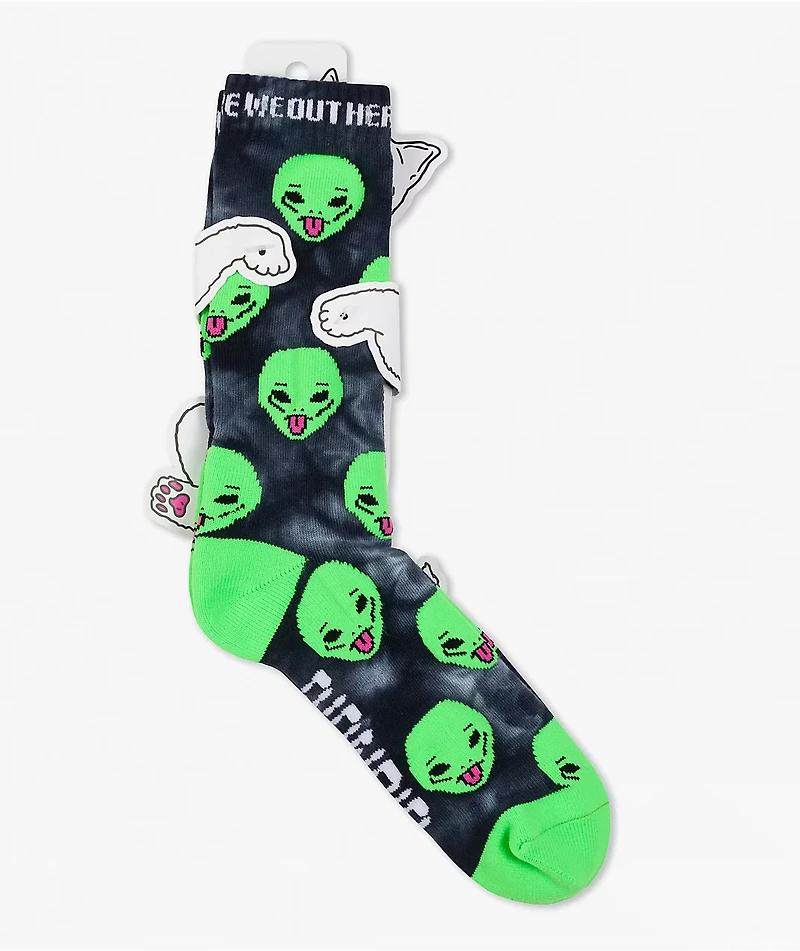RIPNDIP We Out Here Black Wash Crew Socks