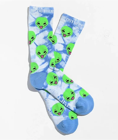 RIPNDIP We Out Here Blue Tie Dye Crew Socks