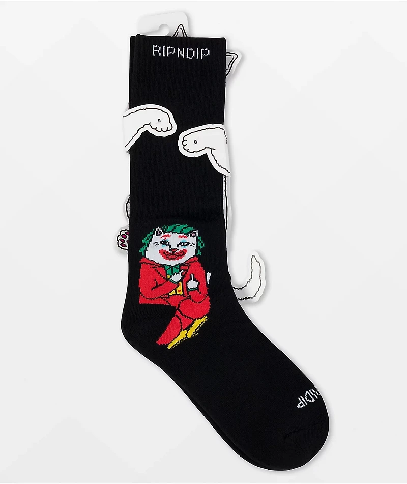 RIPNDIP Why So Nermal? Black Crew Socks