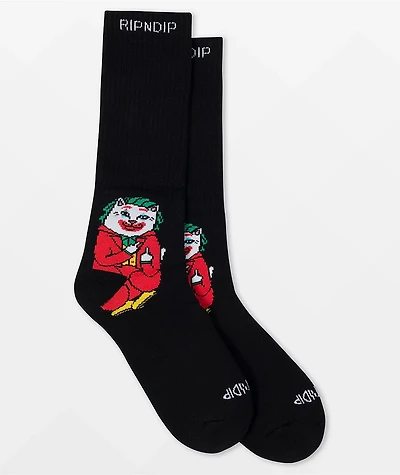 RIPNDIP Why So Nermal? Black Crew Socks