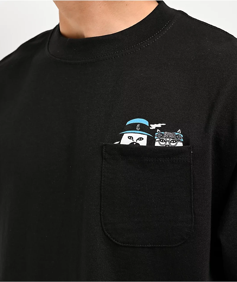 RIPNDIP x Cheech And Chong & Nerm Black Pocket T-Shirt