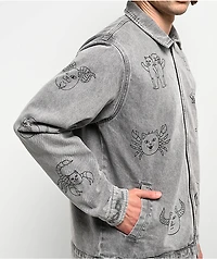 RIPNDIP x Walter Mercado Zodiac Mucho Grey Wash Denim Work Jacket
