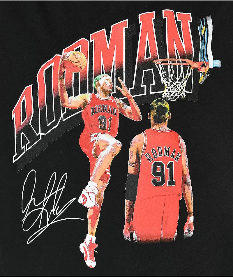 RODMAN BRAND Dunk Black Boyfriend Fit T-Shirt