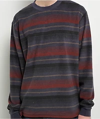 RVCA Bridge Garage Blue Stripe Long Sleeve T-Shirt