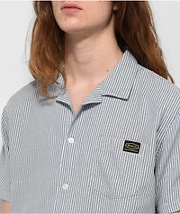 RVCA Dayshift Blue Stripe Short Sleeve Button Up Shirt