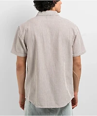 RVCA Dayshift Stripe II Natural Short Sleeve Button Up Shirt