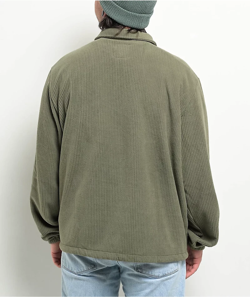 RVCA Downtown Olive Fleece Coaches Jacket