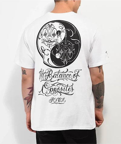 RVCA Mister Cartoon Yin Yang White T-Shirt