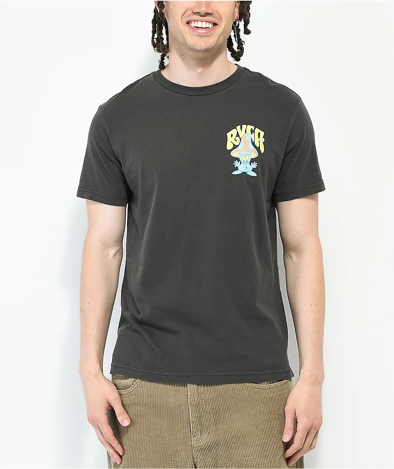 RVCA Mushtoon Black Dyed T-shirt