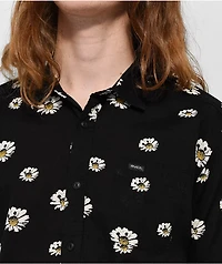 RVCA Pushin Up Black Short Sleeve Button Shirt