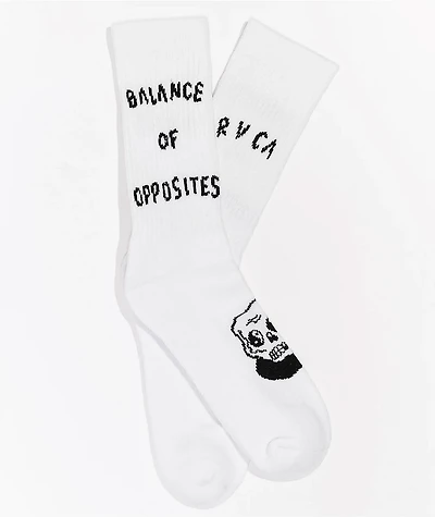 RVCA Skull White Crew Socks