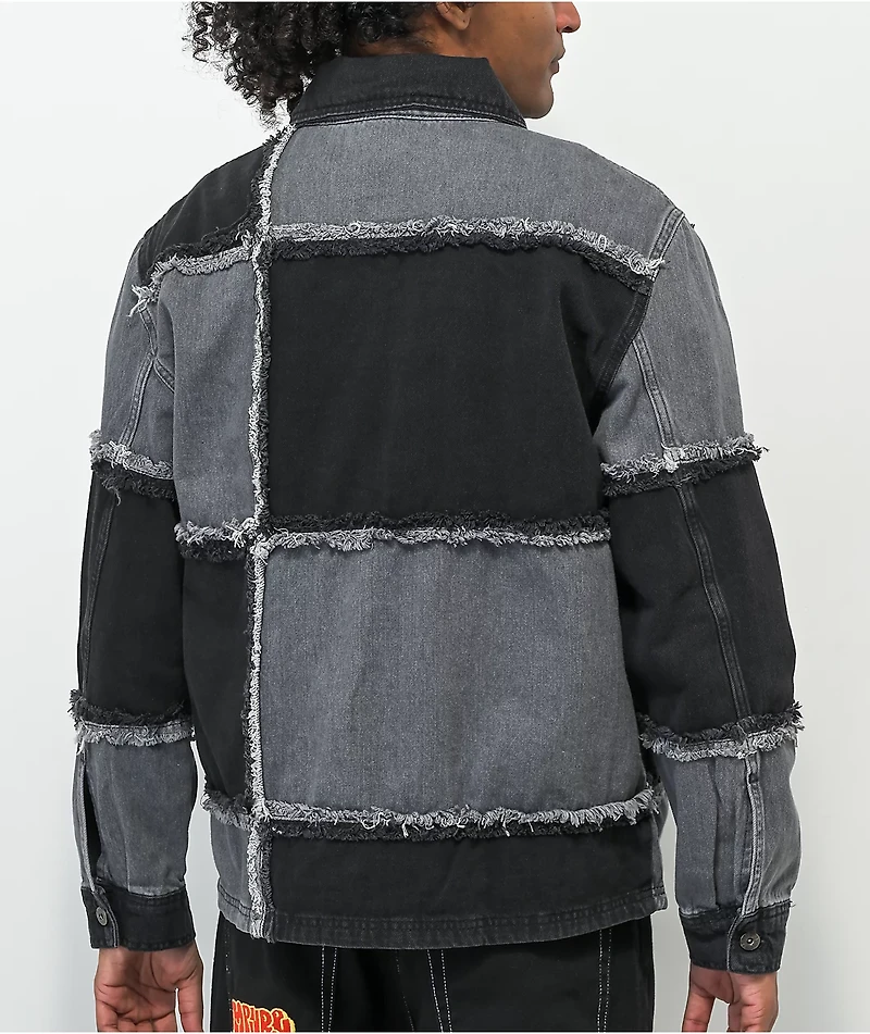 Ragged Priest Black & Grey Patch Denim Jacket