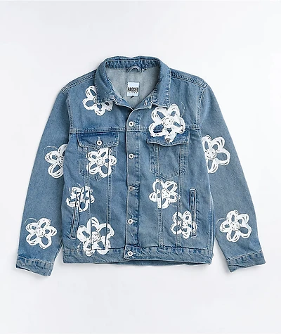 Ragged Priest Dropout Daisy Bleach Blue Denim Jacket