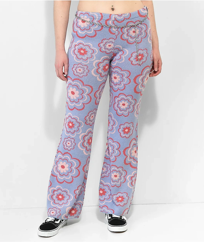 Ragged Priest Flower Power Purple Flare Pants
