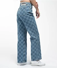 Ragged Priest Light Blue Checkered Jeans