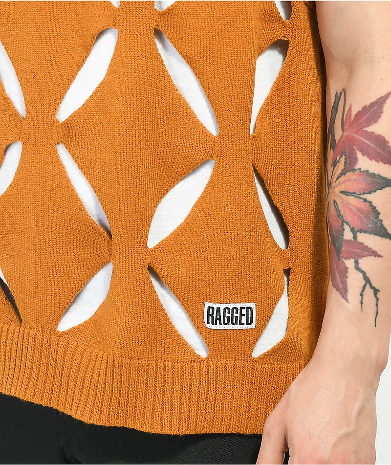 Ragged Priest Louie Tobacco Sweater Vest
