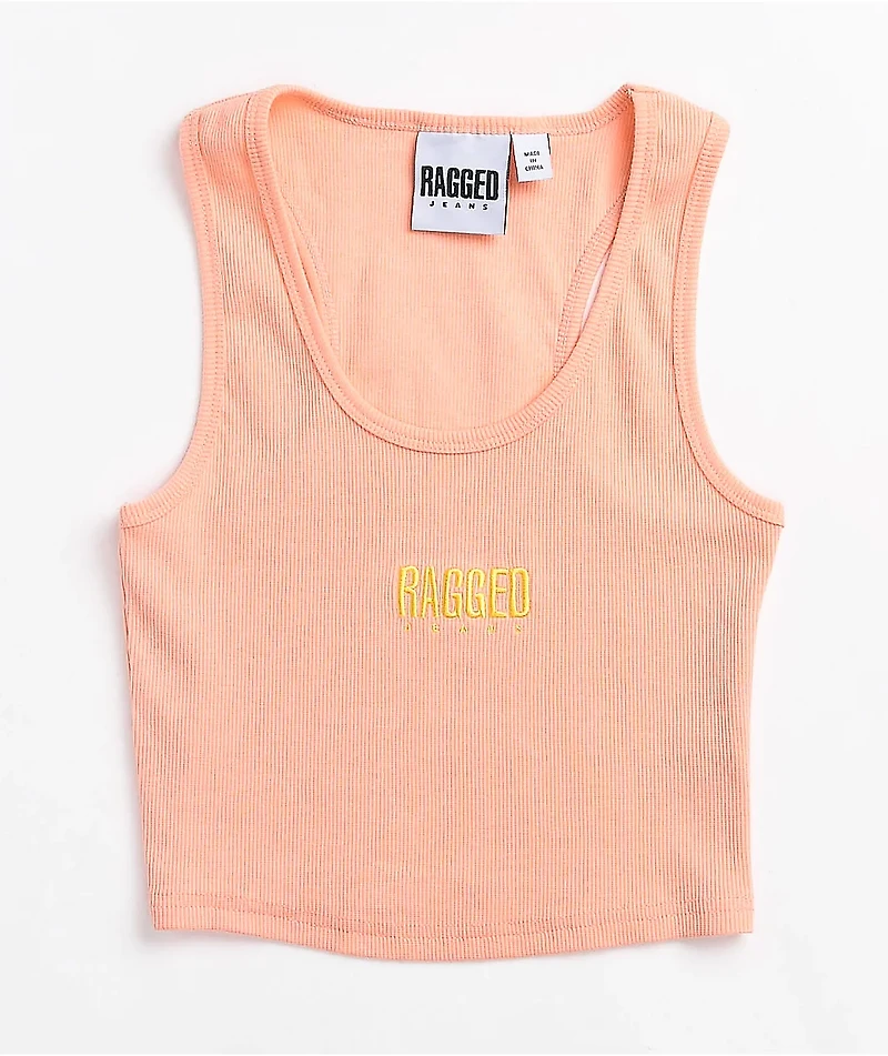 Ragged Priest Pink Ribbed Racerback Tank Top