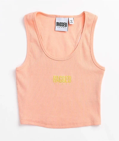 Ragged Priest Pink Ribbed Racerback Tank Top