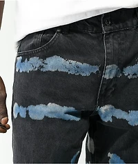 Ragged Priest Pixel Black Blue Dye Loose Fit Jeans