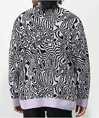 Ragged Priest Spacey Pink & Black Half-Zip Sweater