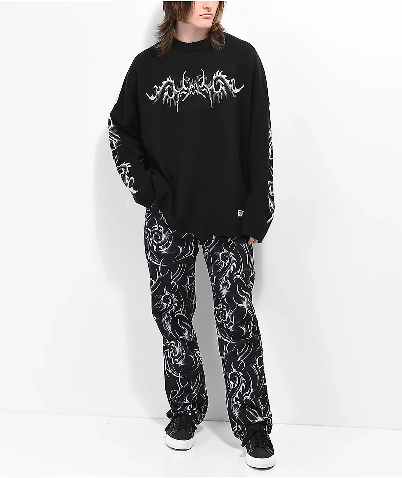 Ragged Priest Tribal Print Black Jeans