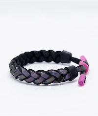 Rastaclat Dark Matter Black & Magenta Braided Bracelet