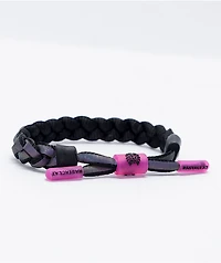 Rastaclat Dark Matter Black & Magenta Braided Bracelet