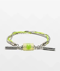 Rastaclat Neon Yellow & Silver Bracelet