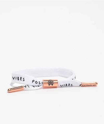 Rastaclat Positive Vibes White & Rose Gold Shoelace Bracelet