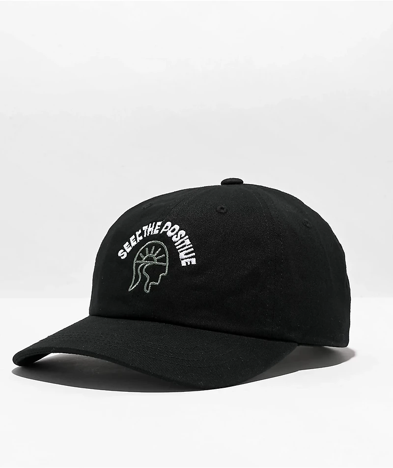 Rastaclat Seek The Positive Logo Black Strapback Hat