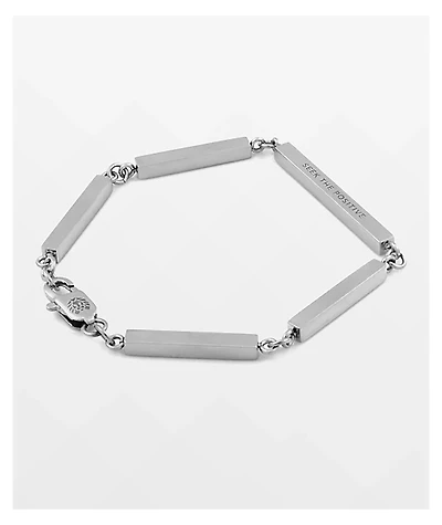 Rastaclat Seek The Positive Silver Bar Link Bracelet