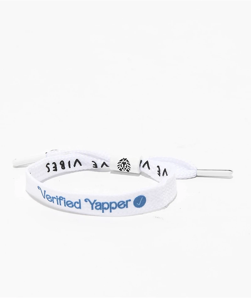 Rastaclat Verified Yapper White Shoelace Bracelet