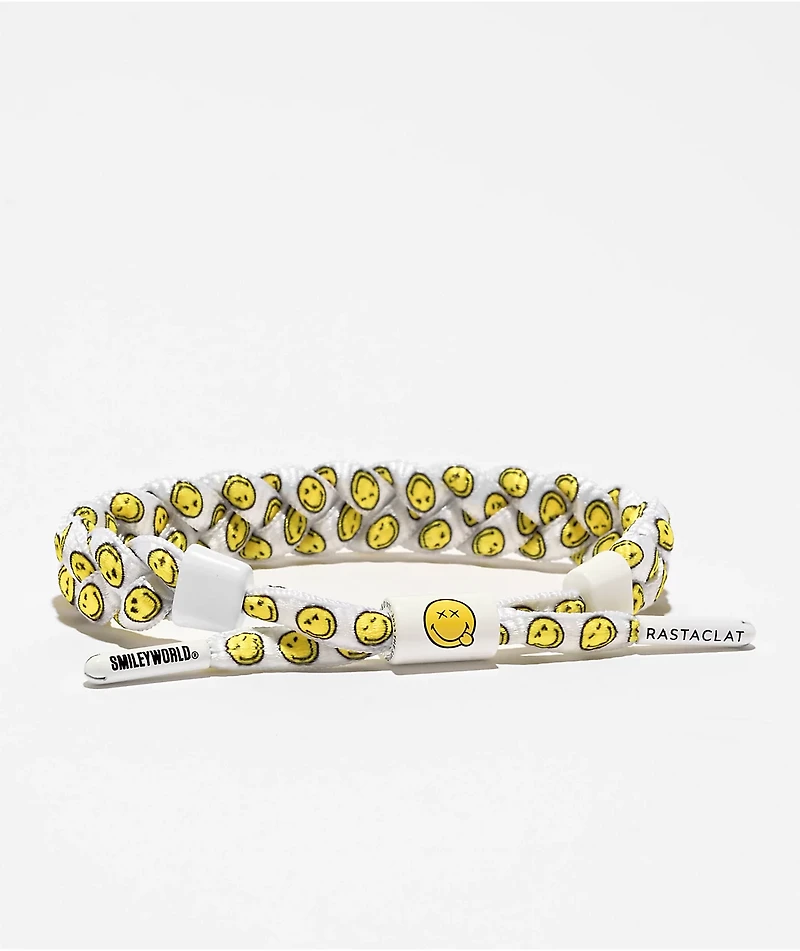 Rastaclat x Smiley World White Braided Bracelet