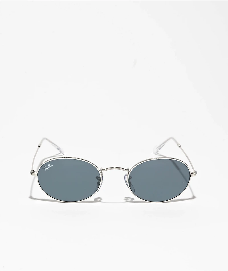 Ray-Ban ORB3547 Silver & Blue Oval Sunglasses
