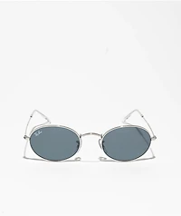Ray-Ban ORB3547 Silver & Blue Oval Sunglasses