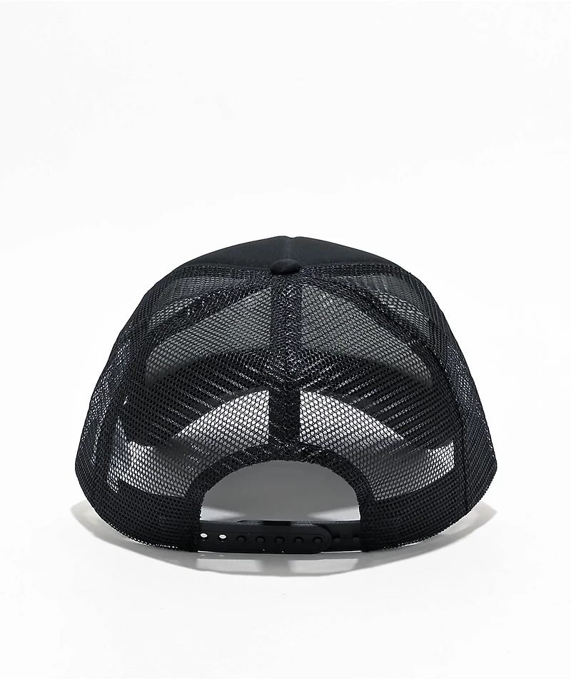Real Buy Ghost Cursive Black Trucker Hat
