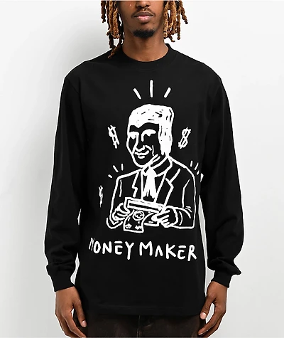 Real Buy Money Maker Black Long Sleeve T-Shirt