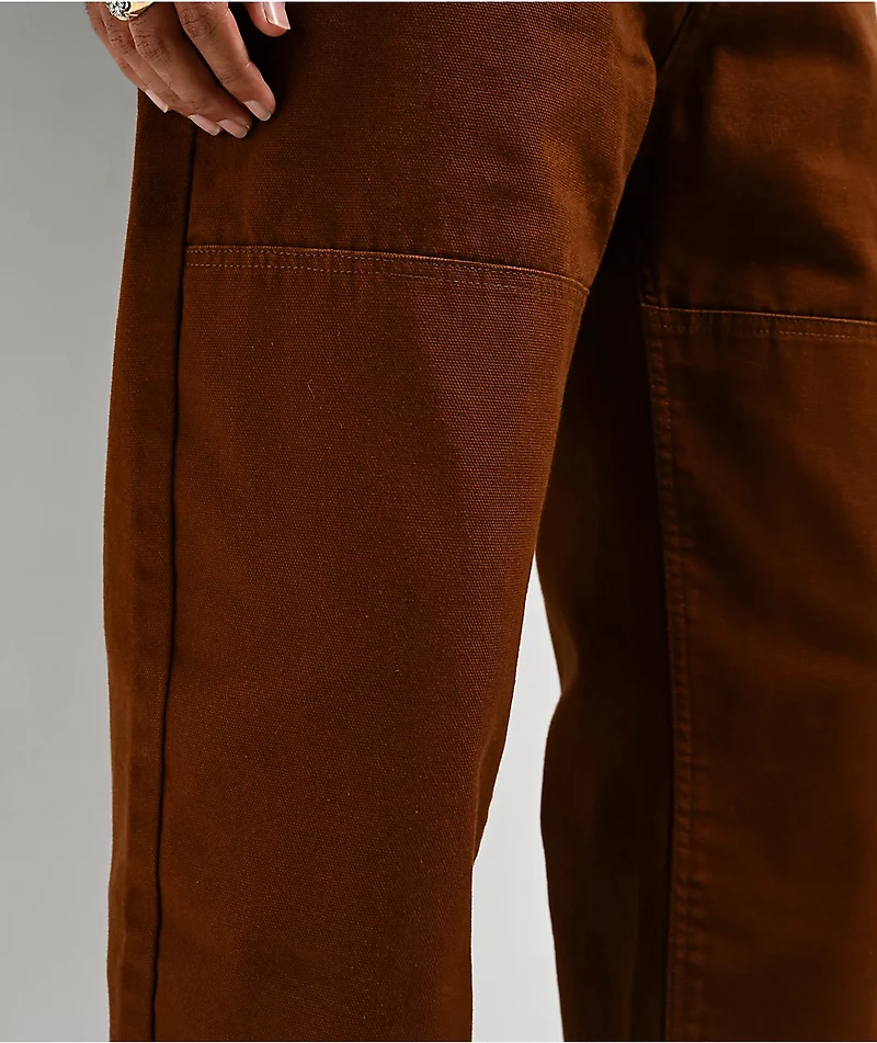 Real Tough Threads Double Knee Brown Loose Fit Pants