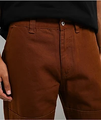 Real Tough Threads Double Knee Brown Loose Fit Pants