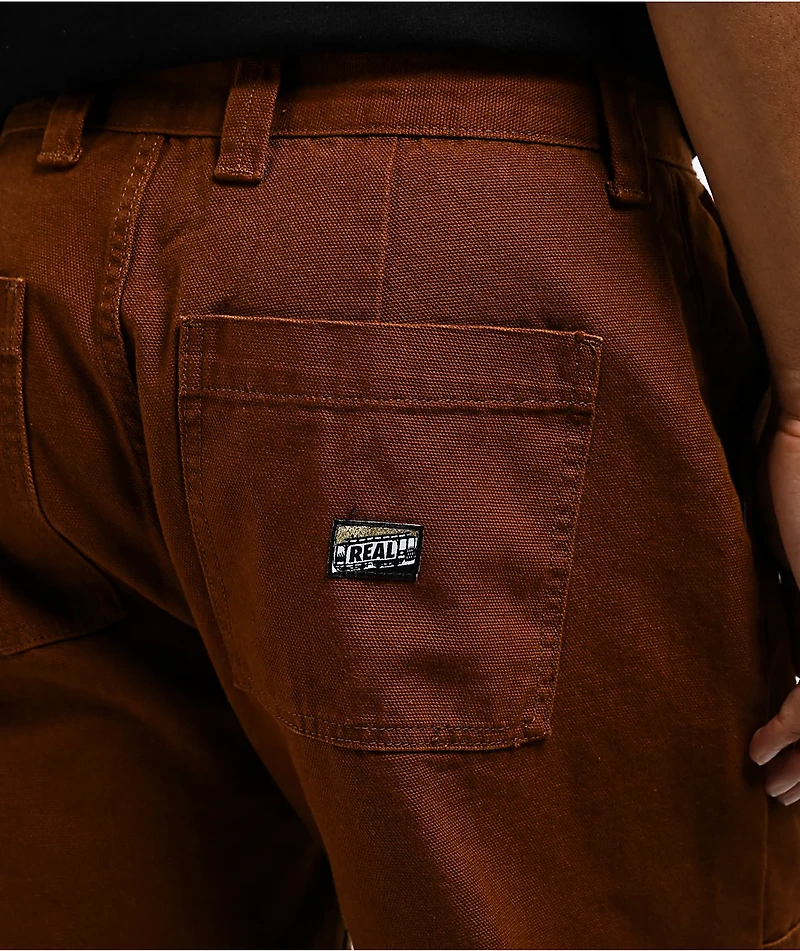 Real Tough Threads Double Knee Brown Loose Fit Pants
