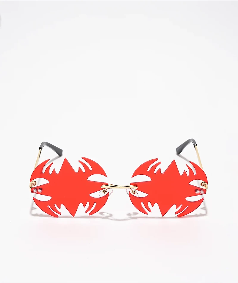 Red Anime Cut-Out Sunglasses