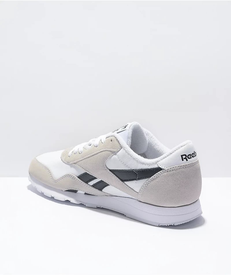 Reebok Classic Leather & Nylon White Grey Shoes