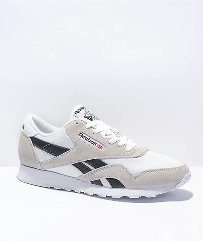 Reebok Classic Leather & Nylon White Grey Shoes