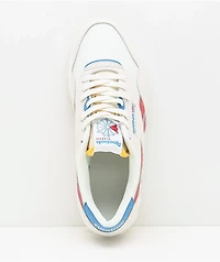 Reebok Classic Leather Nylon Chalk, Scarlet & Blue Shoes