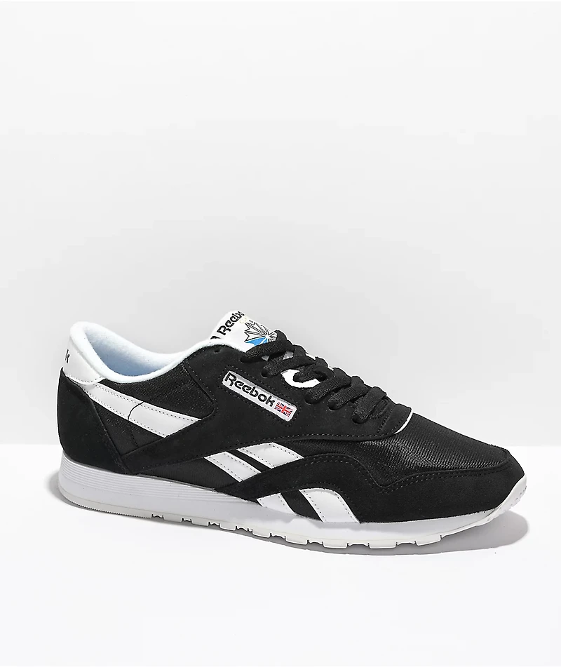 Reebok Classic Nylon & Canvas Black White Shoes